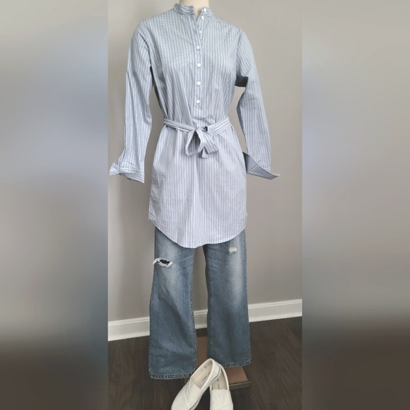 Michael Kors Belted Poplin Button-up Shirt Dress - Picture 2 of 12